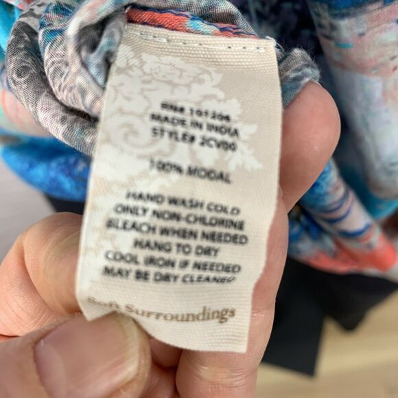 Soft Surroundings Riviera Top Women's Large Watercolor Abstract Art Boho A11 - Picture 6 of 6